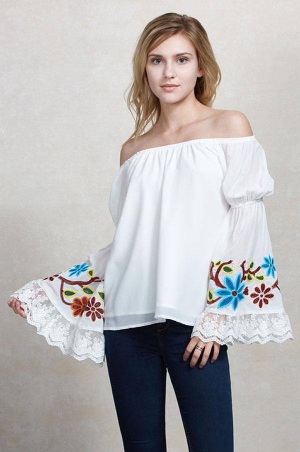 MERUVINA OFF THE SHOULDER TOP (Ivory)- CVT8998