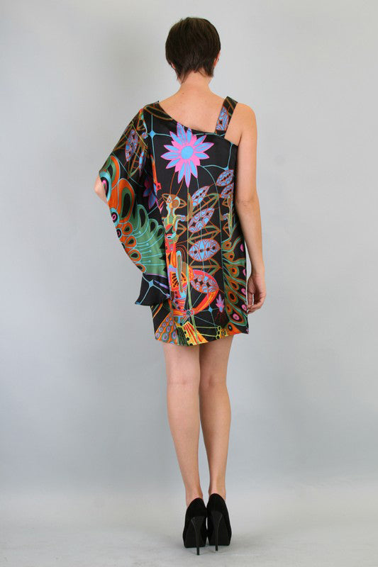 TRIBAL CAFTAN DRESS (Black)-D7136