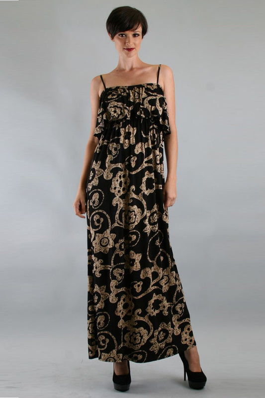 PATRICE LONG DRESS (BLACK)-D7698