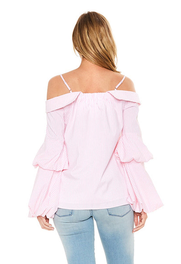 JEMIMA OFF SHOULDER TOP (PINK)- CVT2090