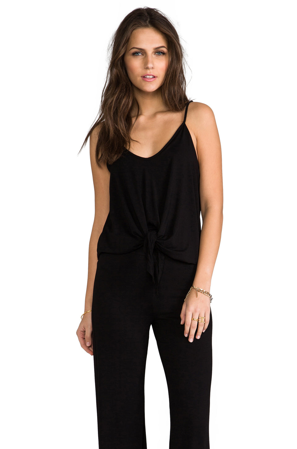 Scarlet Tie Jumpsuit (Black)-JD7702