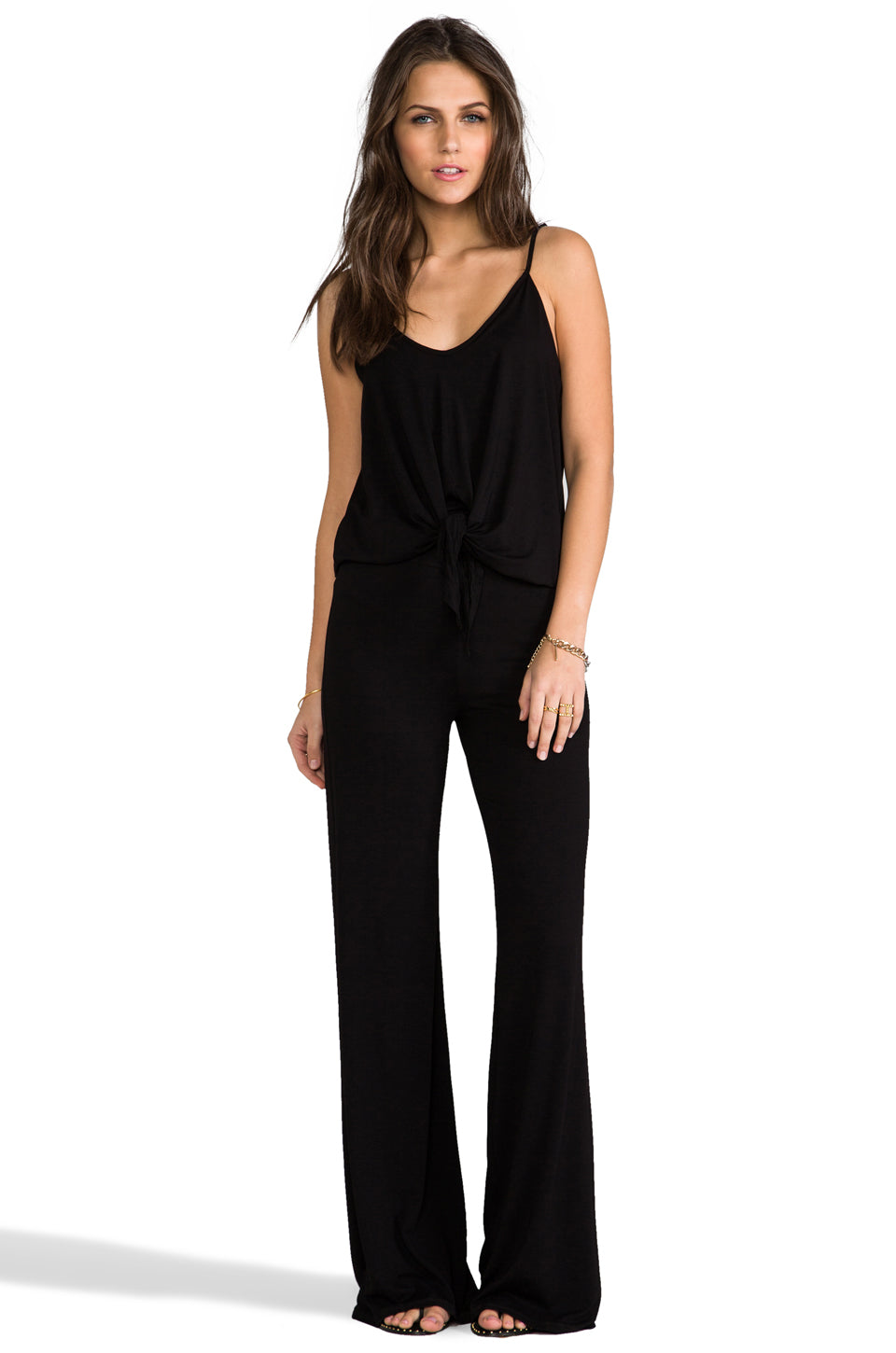 Scarlet Tie Jumpsuit (Black)-JD7702