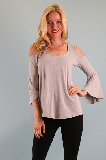 Brenda Bell Sleeve Top (HEATHER GREY) -JT7365