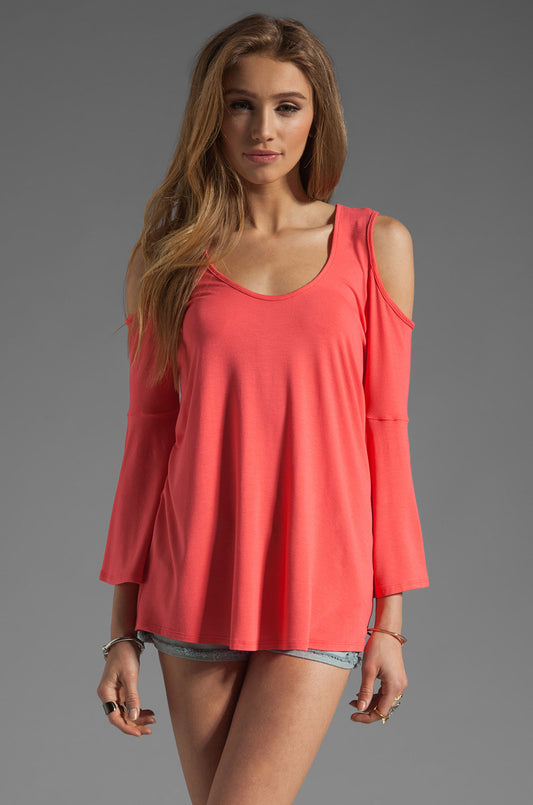 Brenda Bell Sleeve Top (Coral)-JT7365