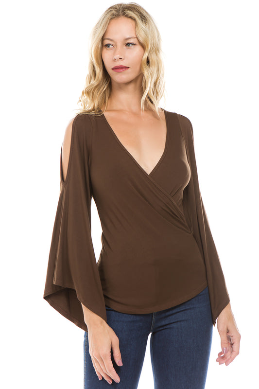 KELSEY TOP (DARK BROWN)-JT8290