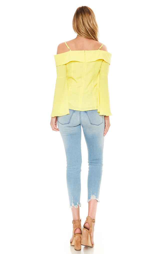 JULIET OFF SHOULDER TOP (Yellow)-VT2107