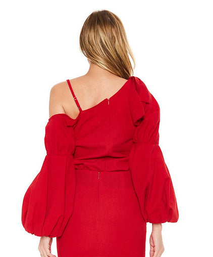 MABEL ASYMMETRICAL TOP (Red)-VT2050