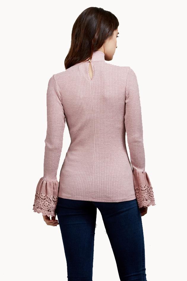 VALERIE TURTLE NECK TOP (DUSTY ROSE)-VT1842