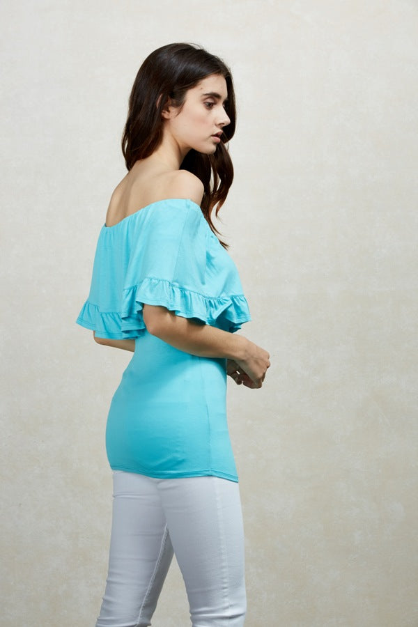 EVELYN OFF SHOULDER TOP (AVAILABLE IN VARIOUS COLORS)-VT1637