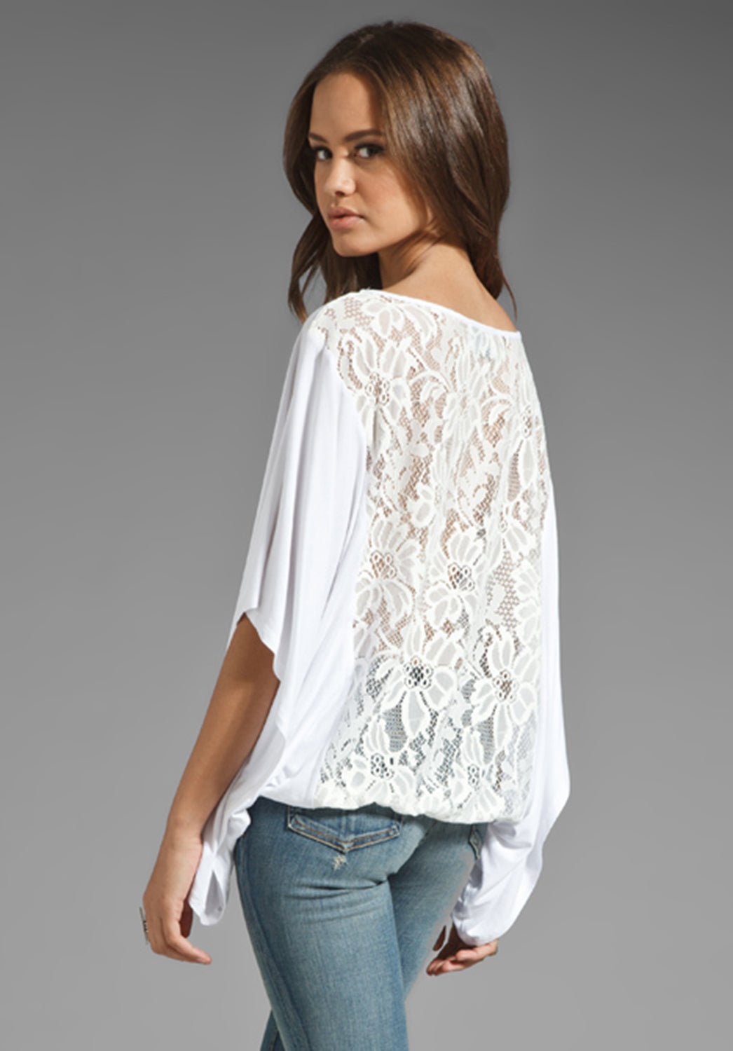 SKYLER LACE BACK TOP (WHITE)- VT7990