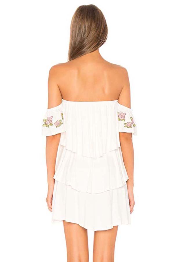 ROESIA OFF SHOULDER DRESS (Off White)-CVD1689