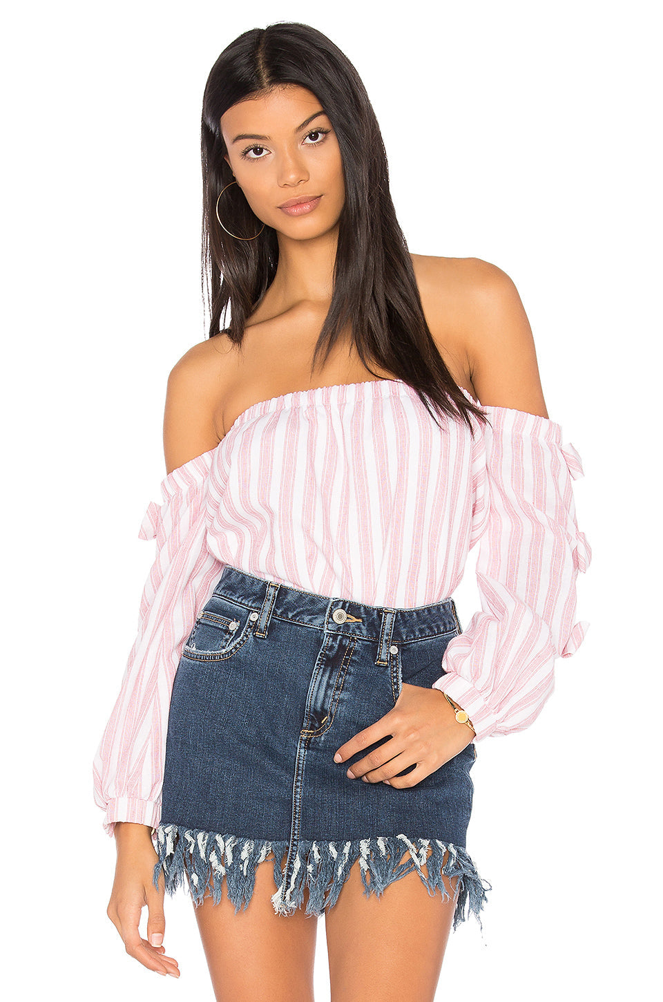 BONNIE OFF THE SHOULDER TOP (Rose)-VT1798