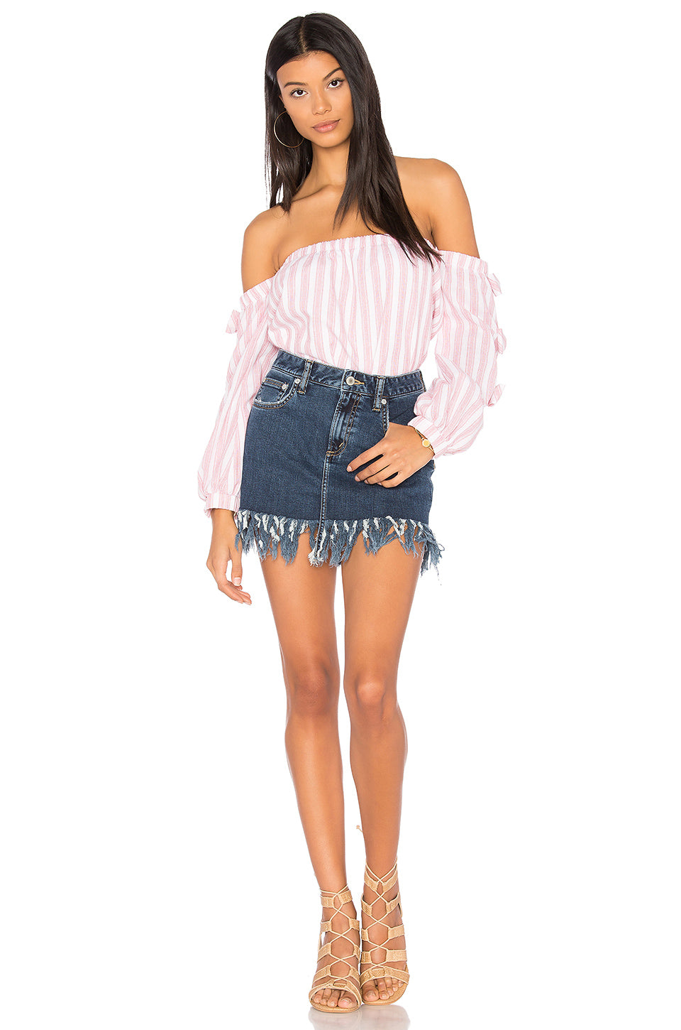 BONNIE OFF THE SHOULDER TOP (Rose)-VT1798