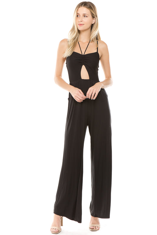 AMAYA BRA TOP JUMPSUIT (Black)-VD2427