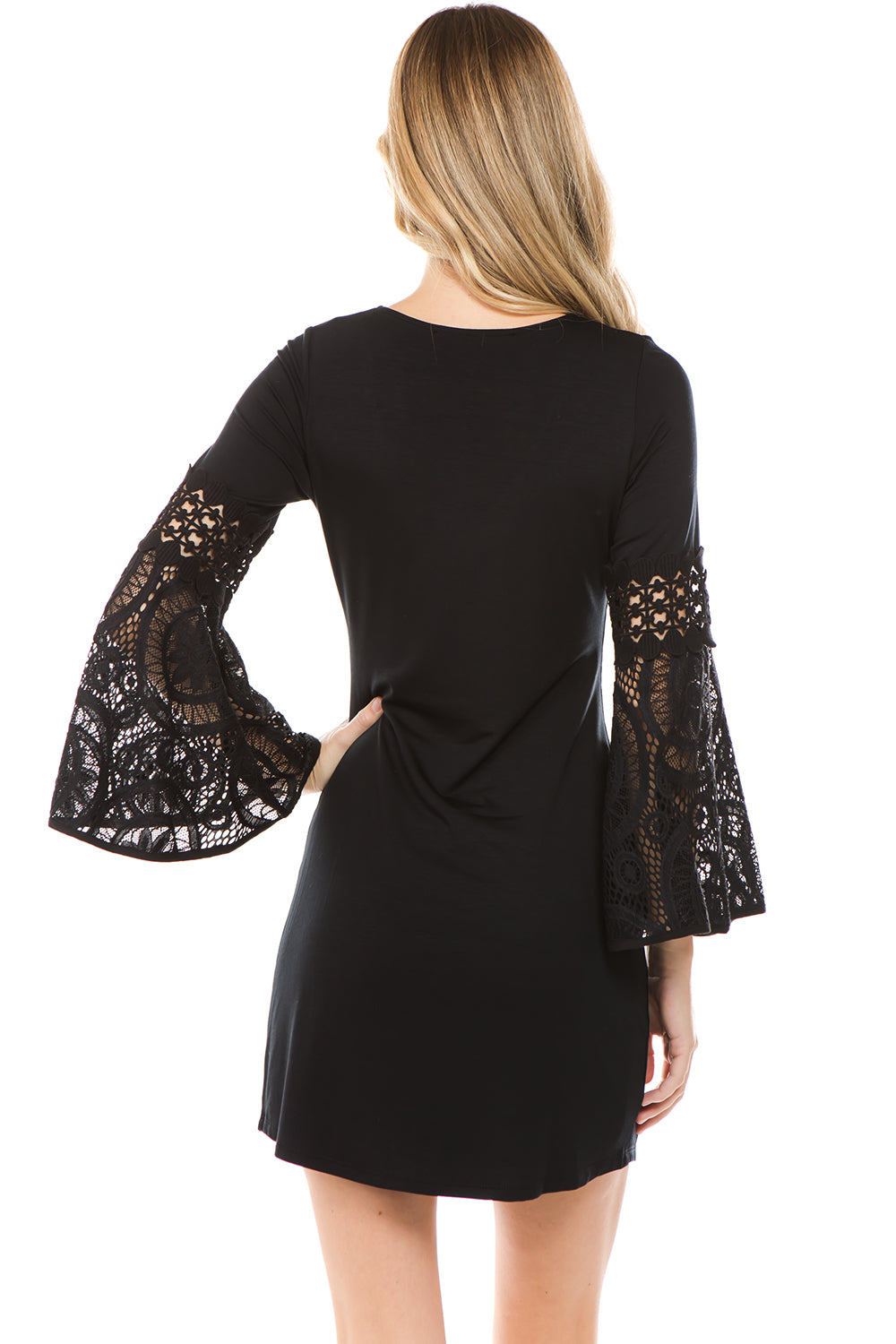 KINSEY BELL SLEEVE DRESS(BLACK)- VD2438