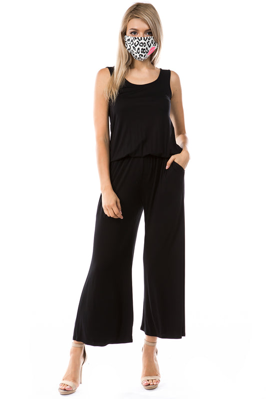 AGNES CAPRI JUMPSUITS (BLACK)- VD2764