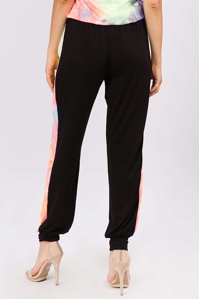 AGNES PANTS (BLACK/NEON GREEN TIE DYE)-VP2769