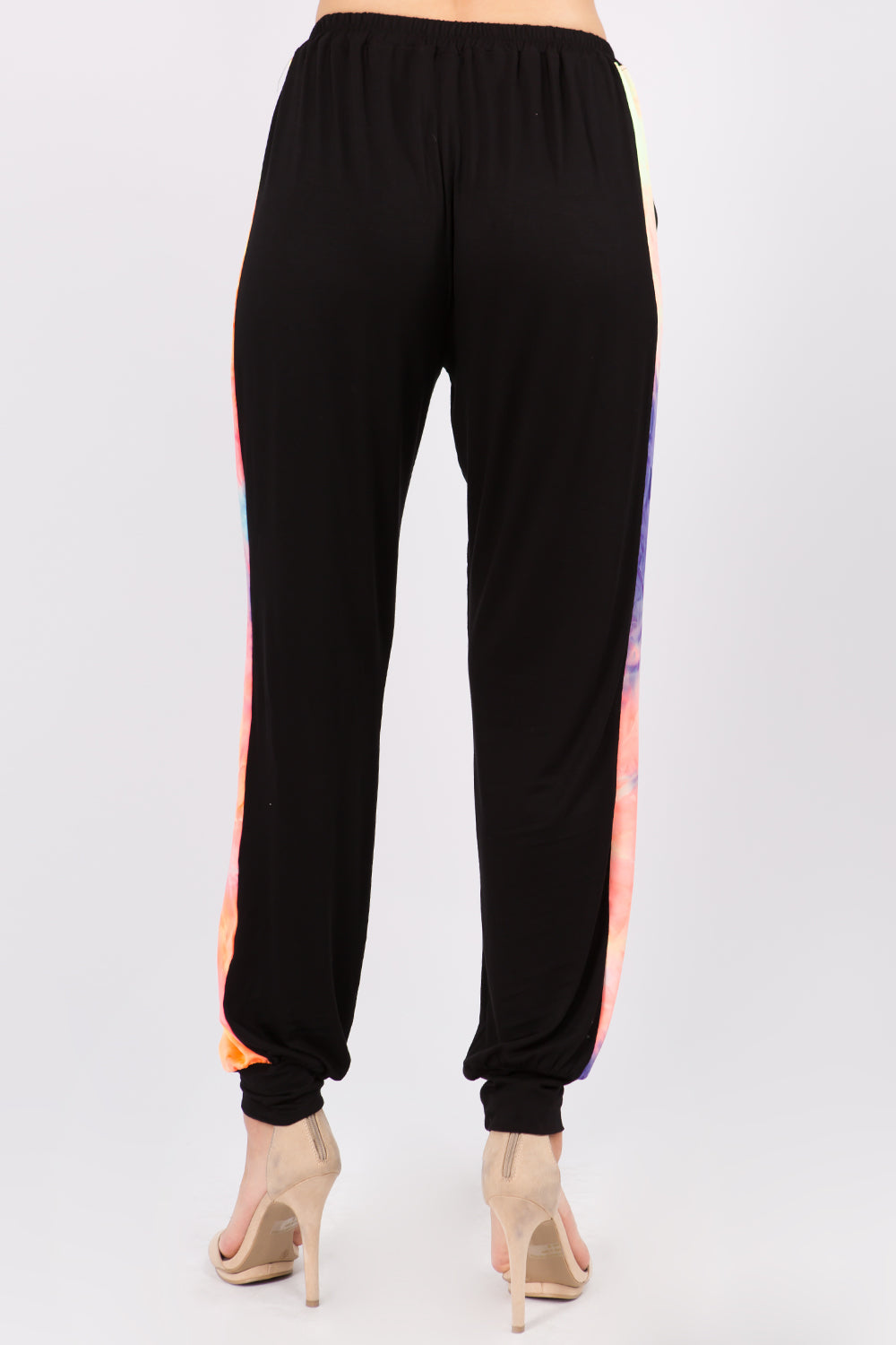 AGNES PANTS (BLACK/NEON PURPLE TIE DYE)-VP2769