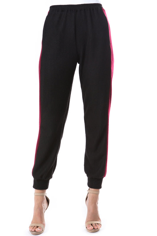 AGNES PANTS (BRUSH BLACK/BRUSH WINE)-VP2769