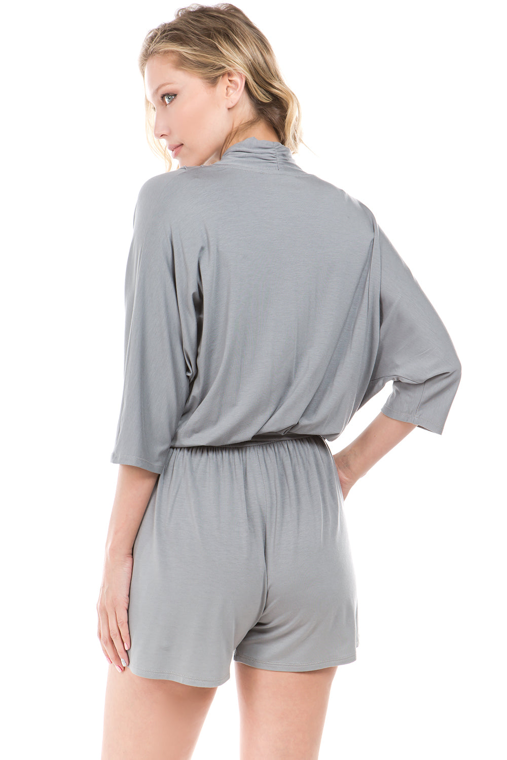 PRISCILLA WRAP ROMPER (Grey)- VR2200