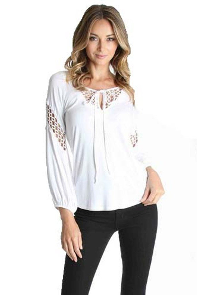 HOLLIE LONG SLV TOP(WHITE)-VT1047