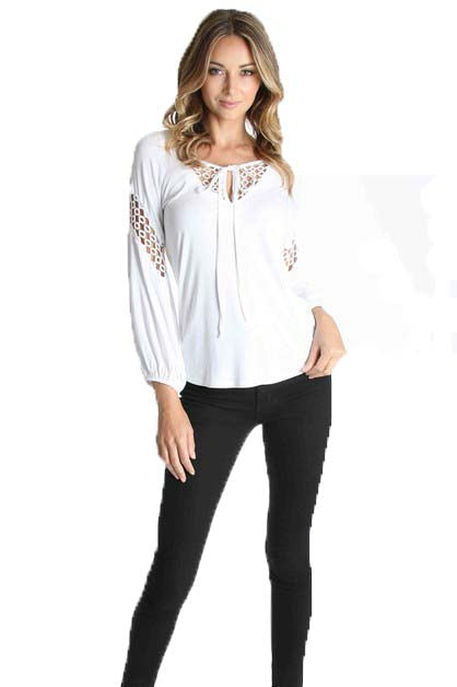 HOLLIE LONG SLV TOP(WHITE)-VT1047