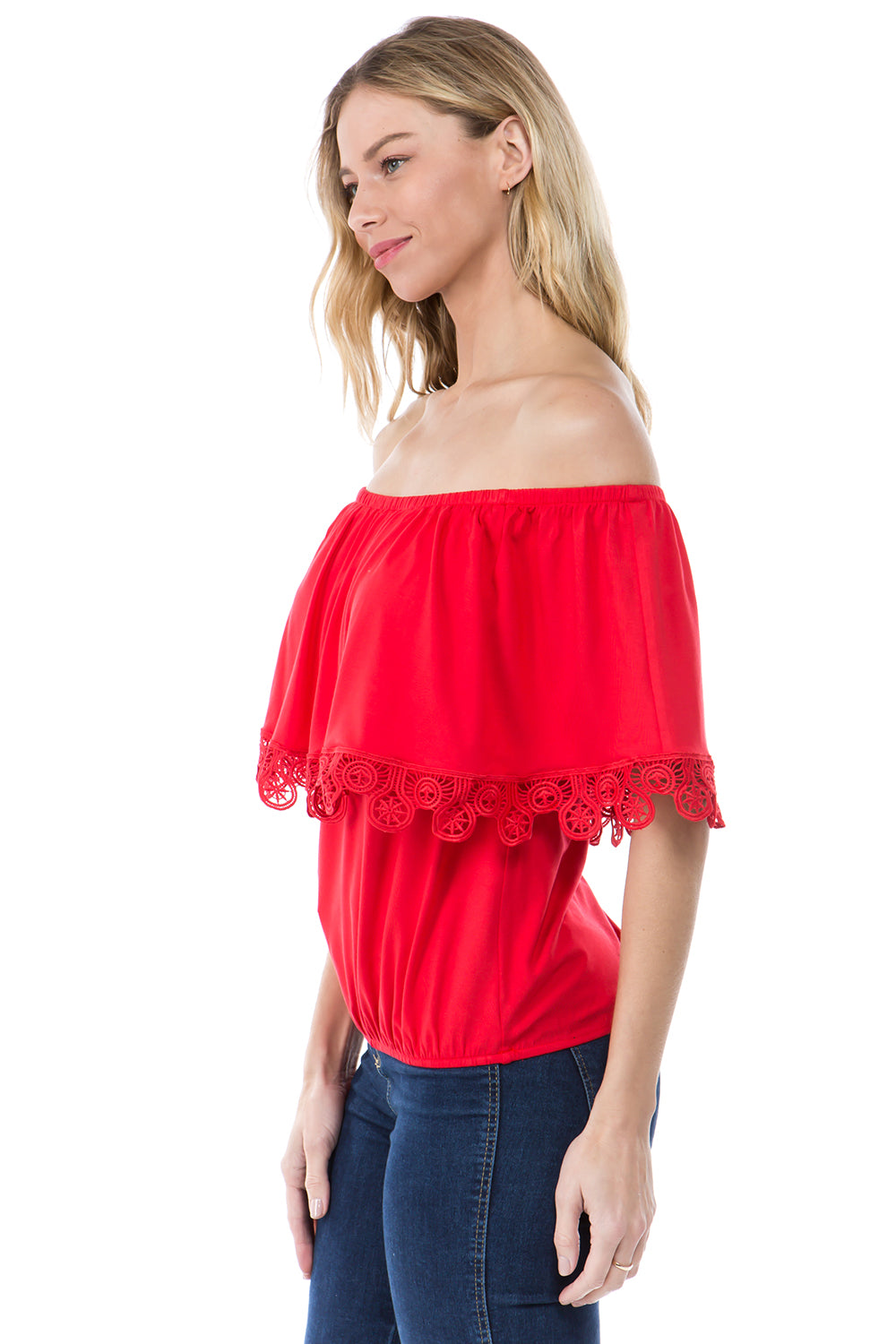 BAMBI OFF SHOULDER TOP (RED)- VT1234