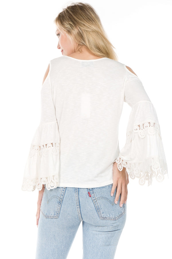 KAILA BELL SLEEVE TOP (OFF WHITE)- VT1515