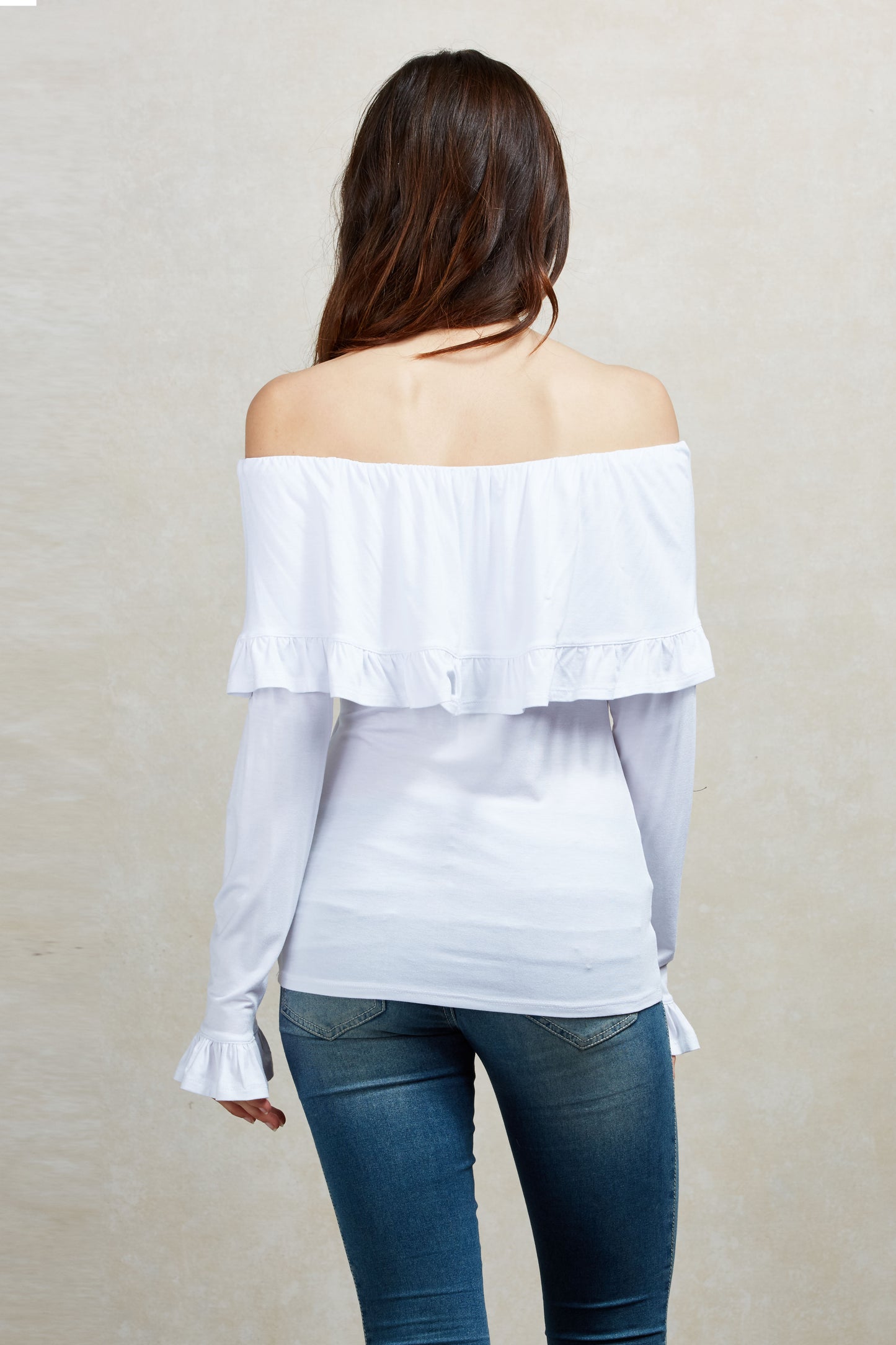 EDITA OFF THE SHOULDER TOP  (WHITE)-VT1566