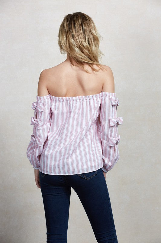 BONNIE OFF THE SHOULDER TOP (Rose)-VT1798