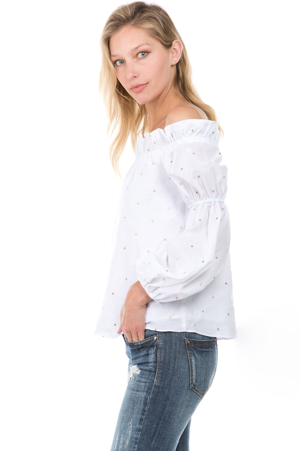 ESTRELLA OFF SHOULDER TOP (White)- VT2117