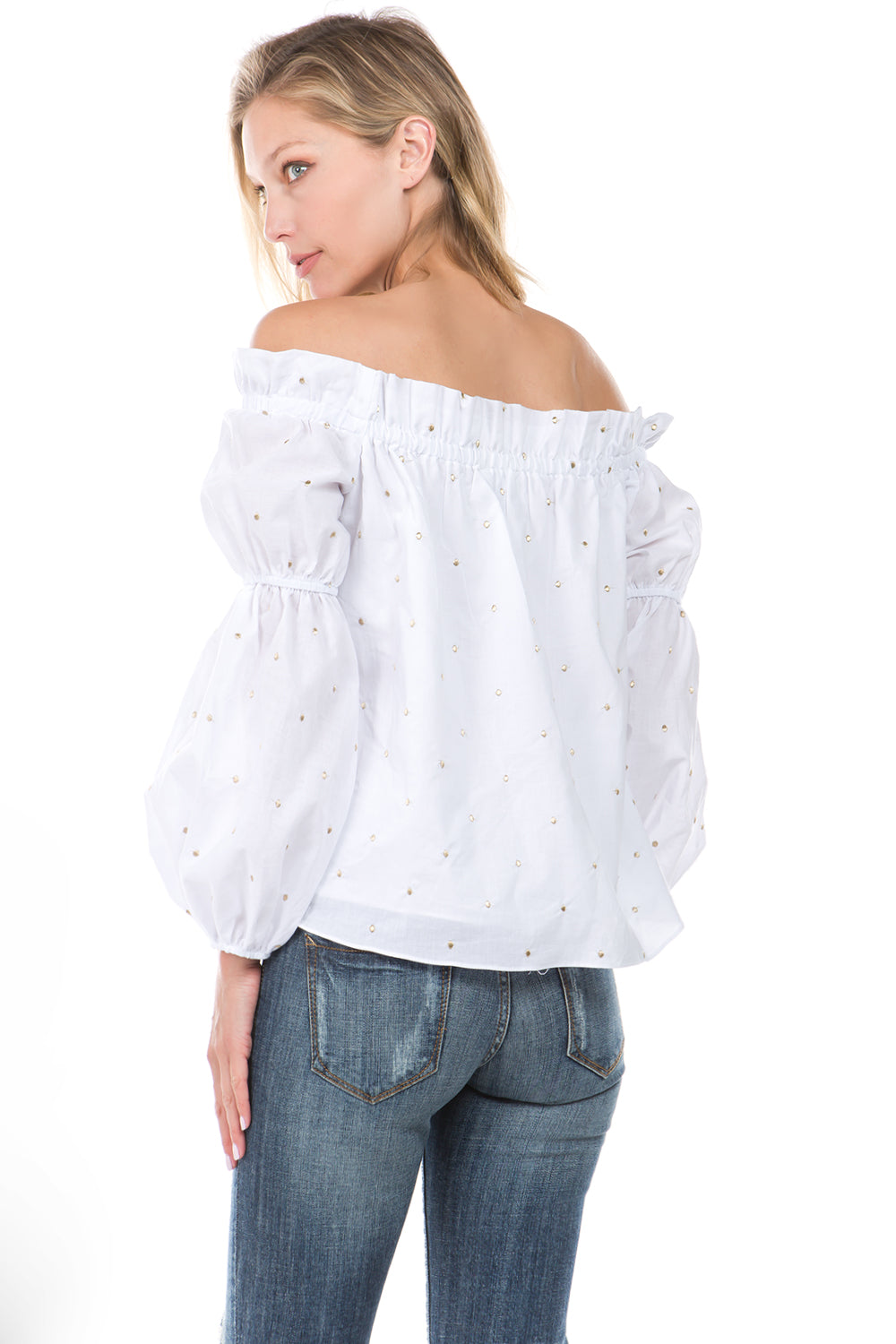 ESTRELLA OFF SHOULDER TOP (White)- VT2117