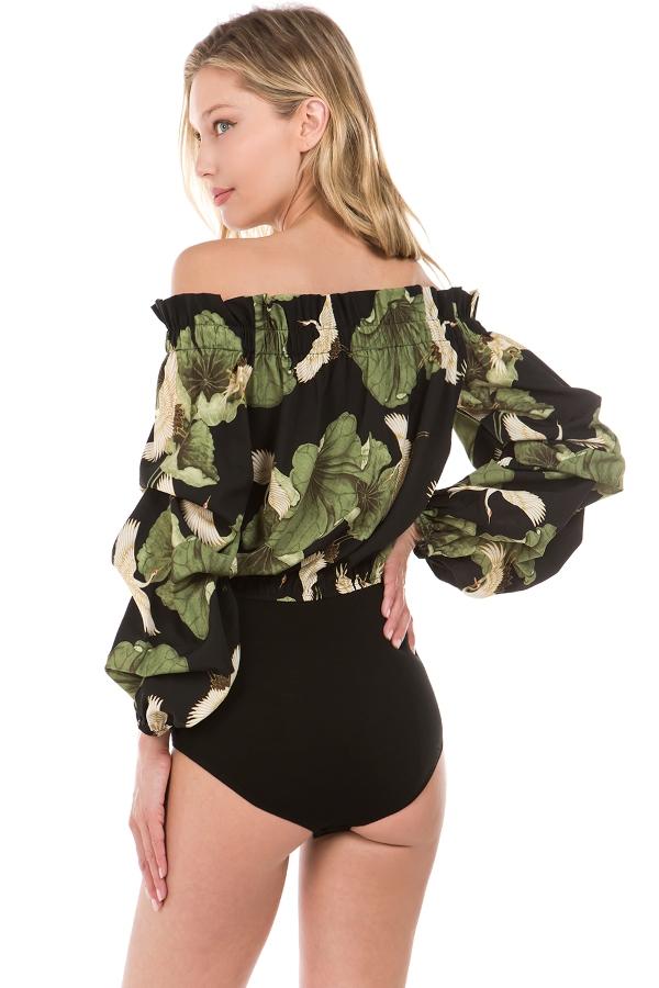 ANOUK OFF SHOULDER BODYSUIT (Black)- VT2142