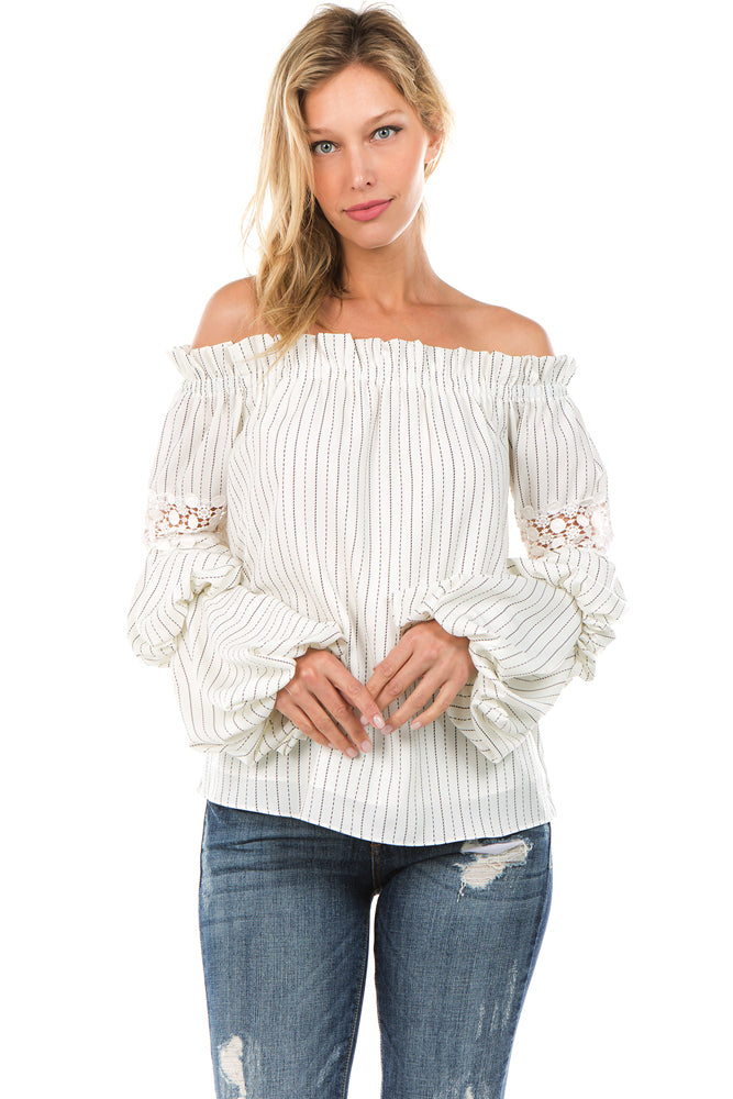 AVERY OFF SHOULDER TOP (OFF White)- VT2246