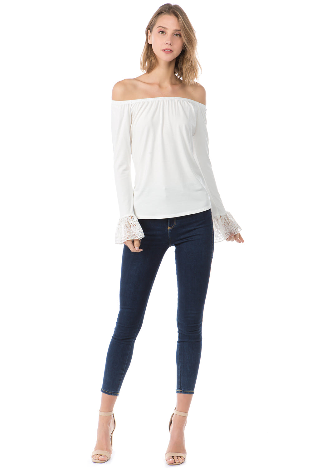 CORA OFF SHOULDER TOP (Ivory)- VT2263S