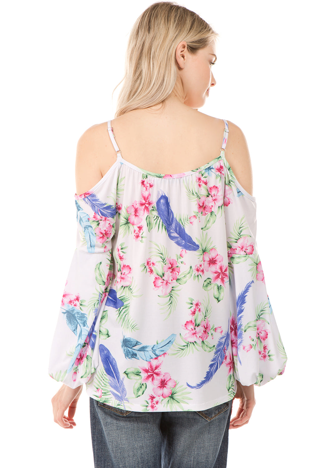 NORA OPEN SHOULDER TOP (White)- VT2288