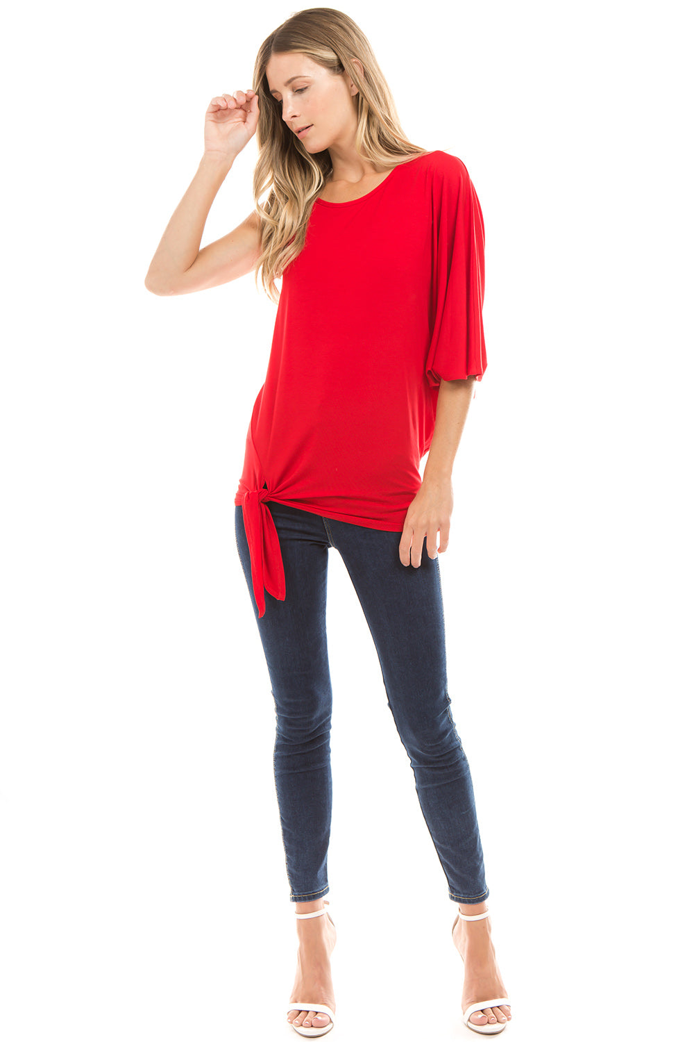 PHOEBE ASYMMETRICAL TOP (RED) - VT2346