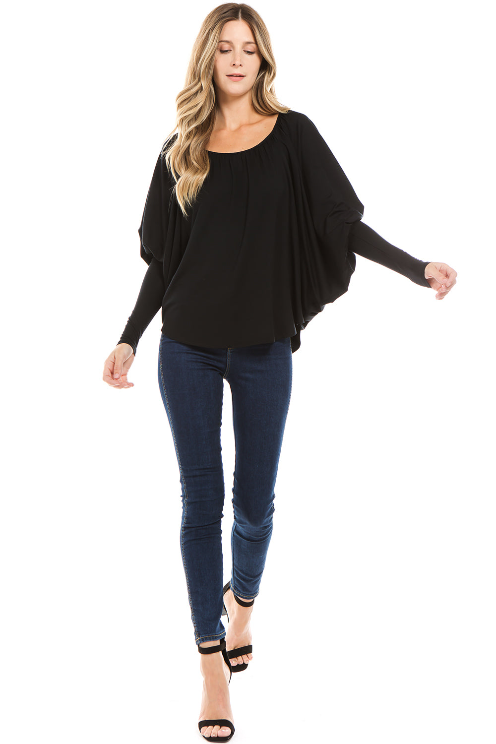 BEYONCE LONG SLEEVE TOP (BLACK)- VT2410G