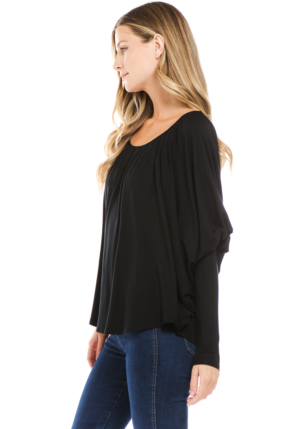 BEYONCE LONG SLEEVE TOP (BLACK)- VT2410G