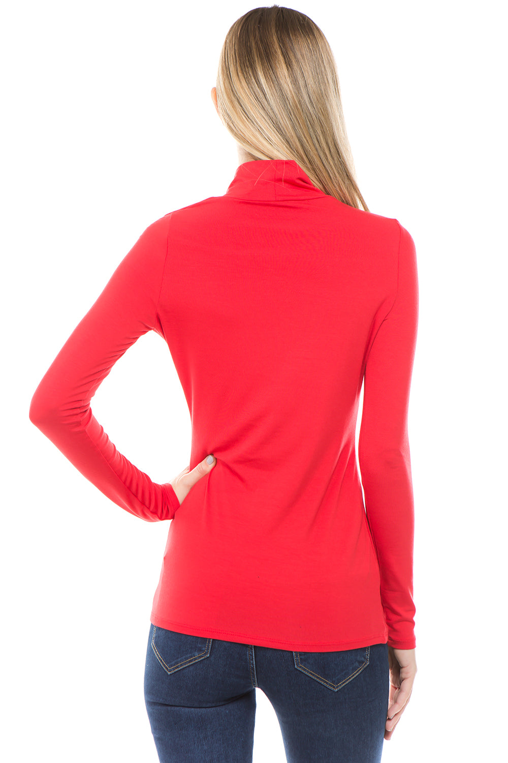 CALLIOPER TURTLE NECK TOP (RED)-VT2431