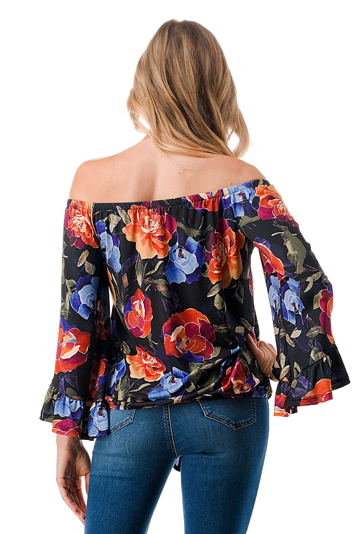 HARRIET OFF SHOULDER TOP (FALL FLOWER)- VT2509