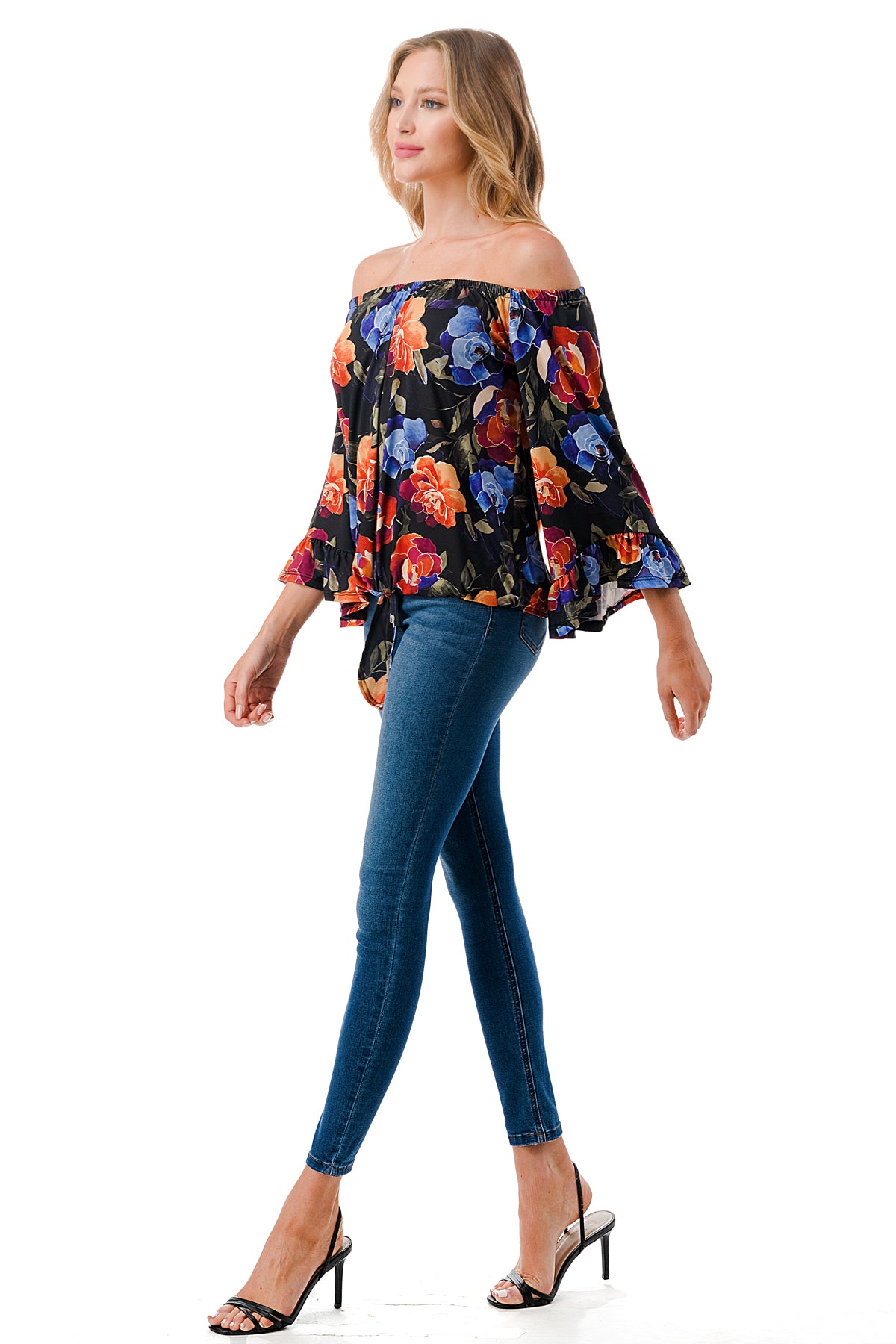 HARRIET OFF SHOULDER TOP (FALL FLOWER)- VT2509