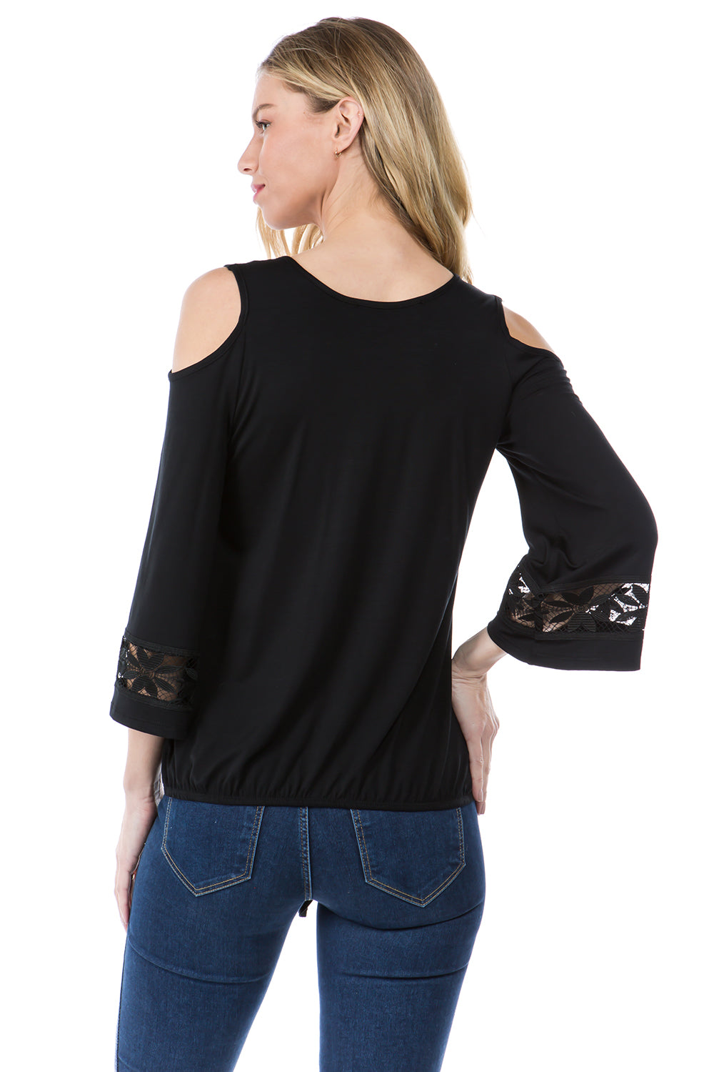 FAYE COLD SHOULDER TOP (BLACK)- VT2533