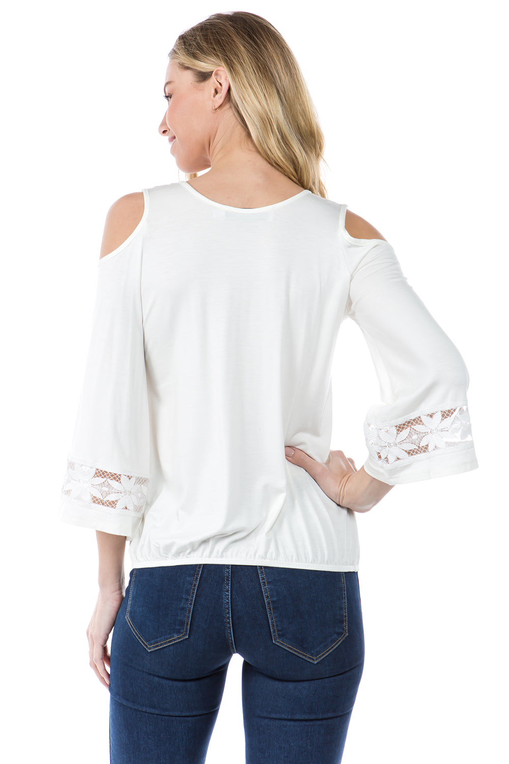 FAYE COLD SHOULDER TOP (IVORY)- VT2533