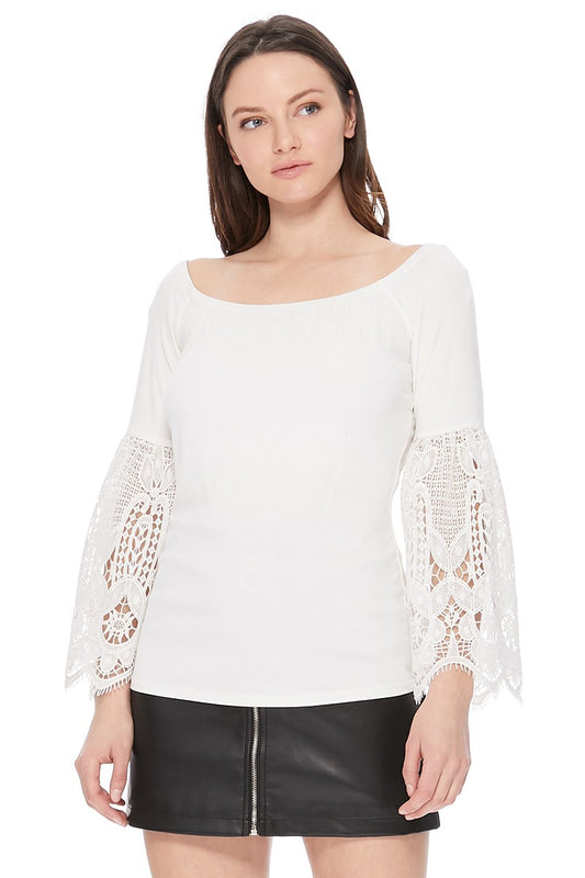 FAYA OFF SHOULDER TOP (IVORY)- VT2538