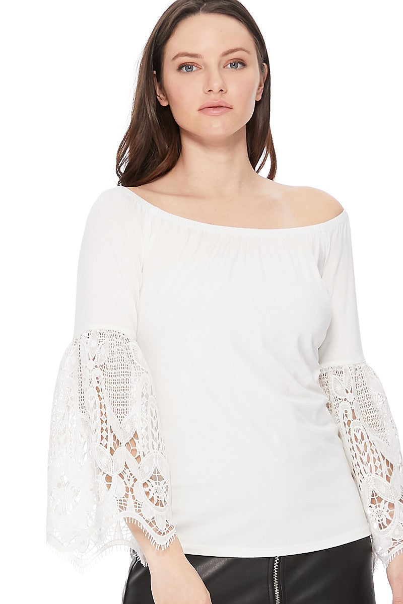 FAYA OFF SHOULDER TOP (IVORY)- VT2538