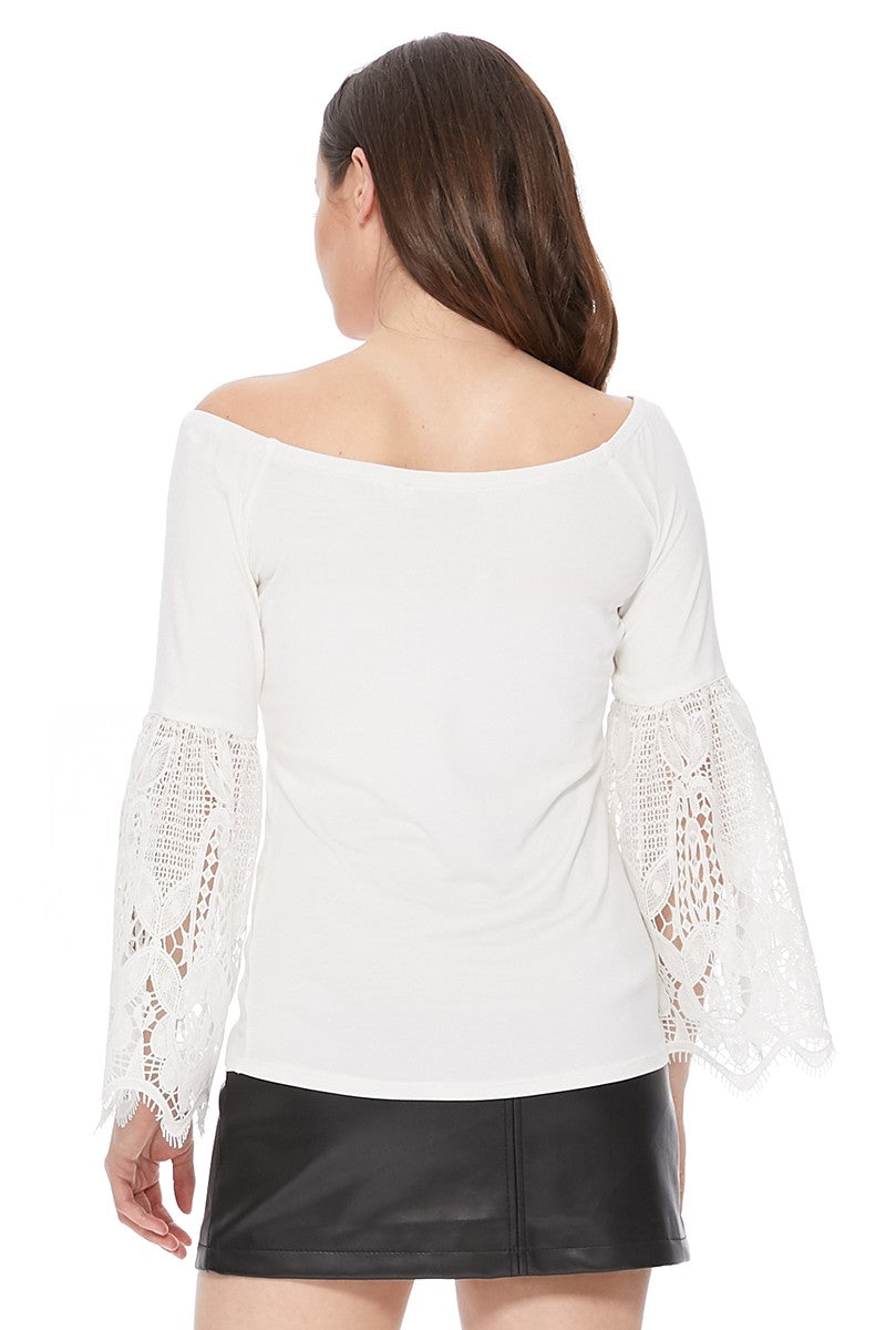 FAYA OFF SHOULDER TOP (IVORY)- VT2538