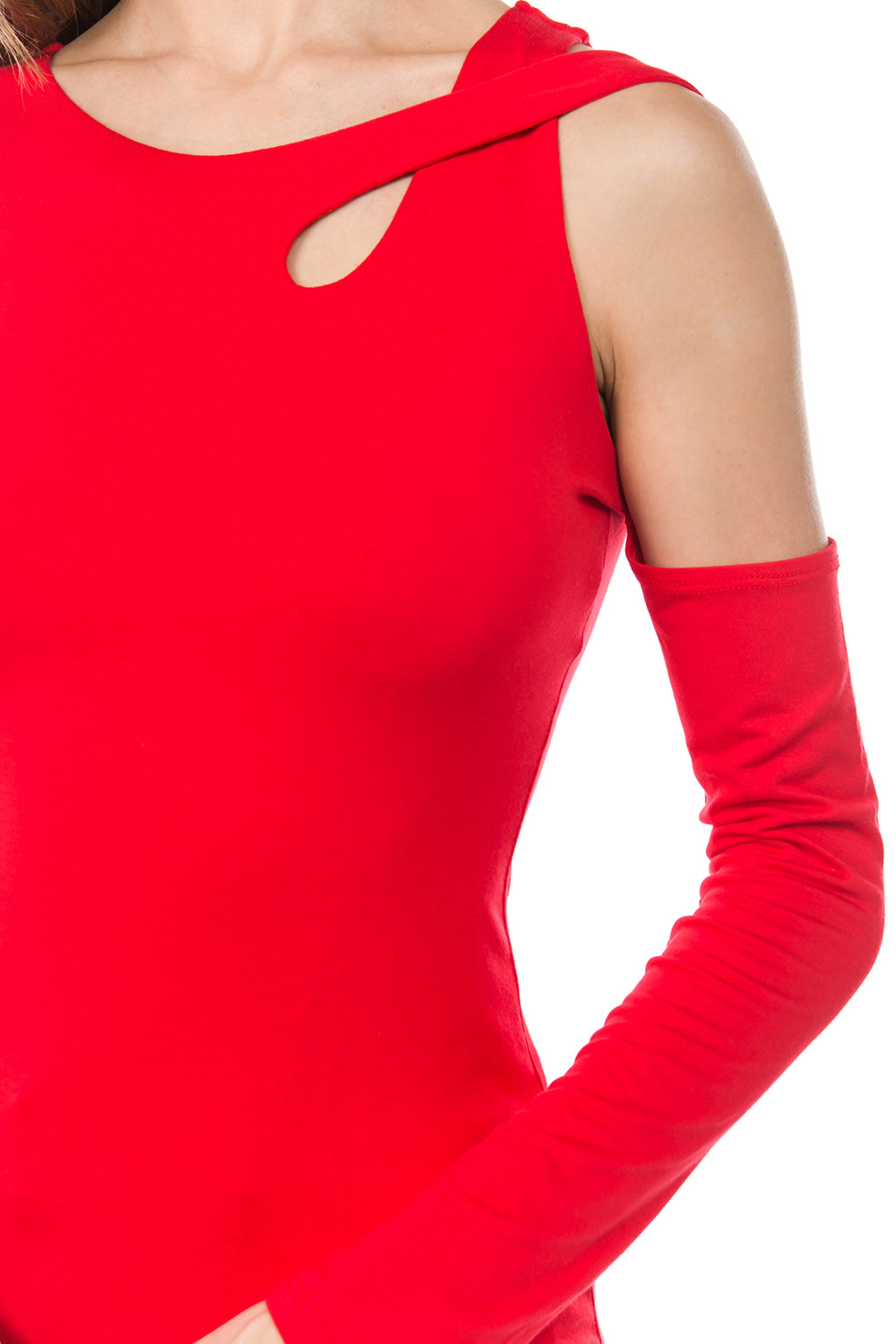 ROXY TWIST SHOULDER STRAP TOP (RED)- VT2577