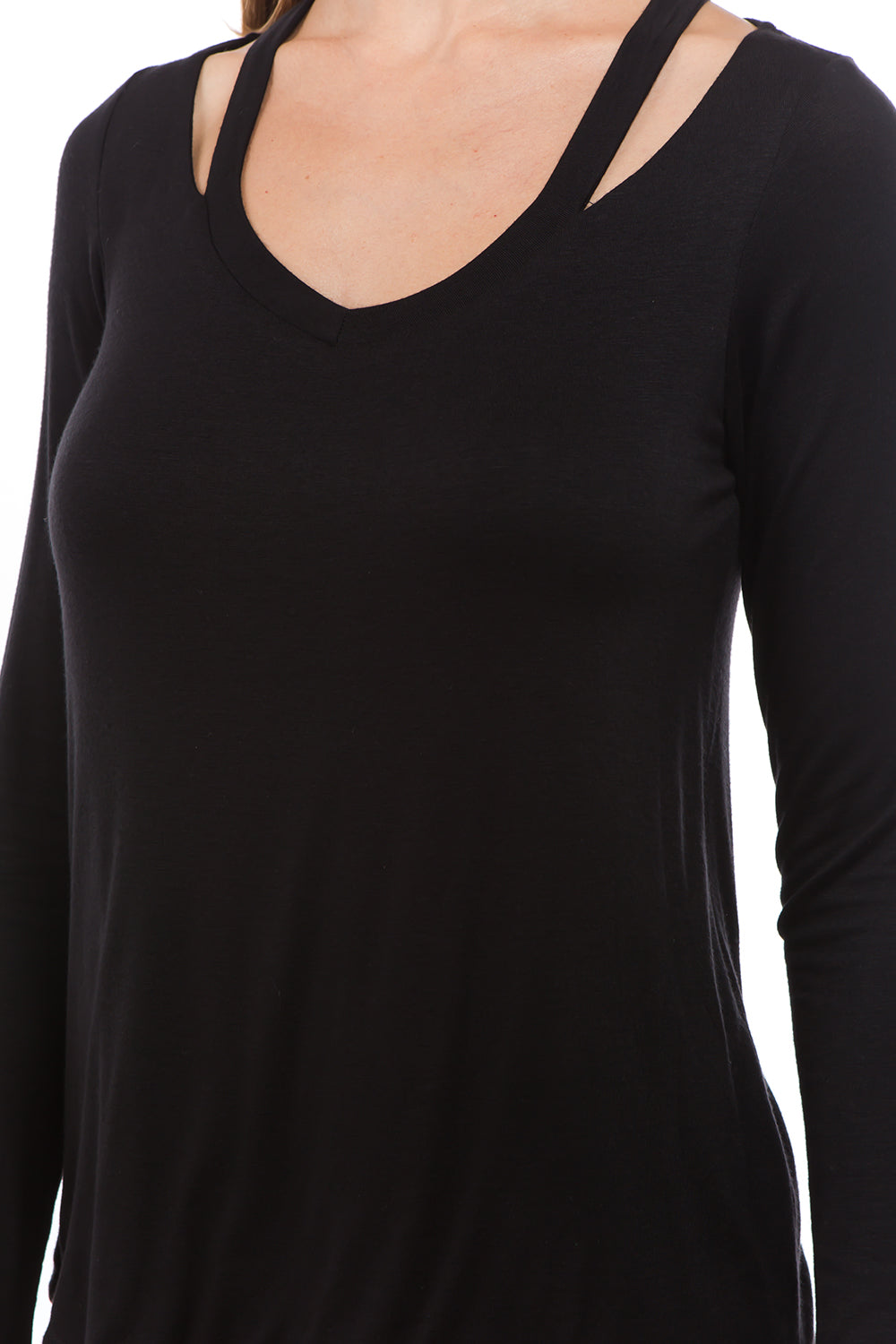 ROSALIE OPEN SHOULDER TOP (BLACK)-VT2593