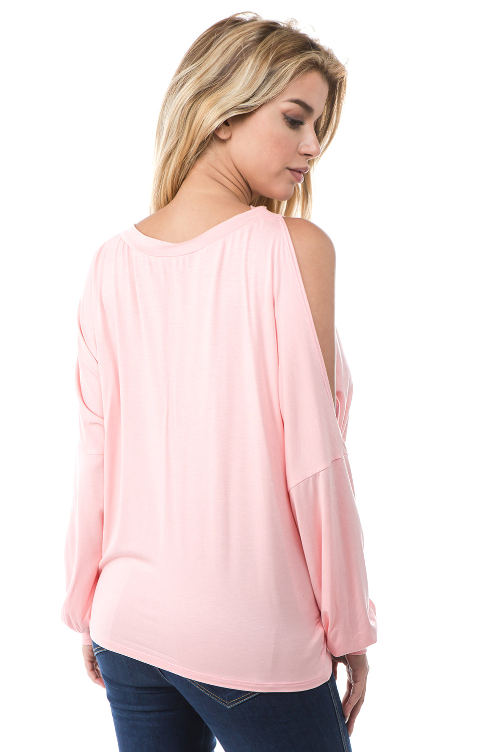 SOINA ZIG ZAG NECK TOP (PEACH)-VT2601